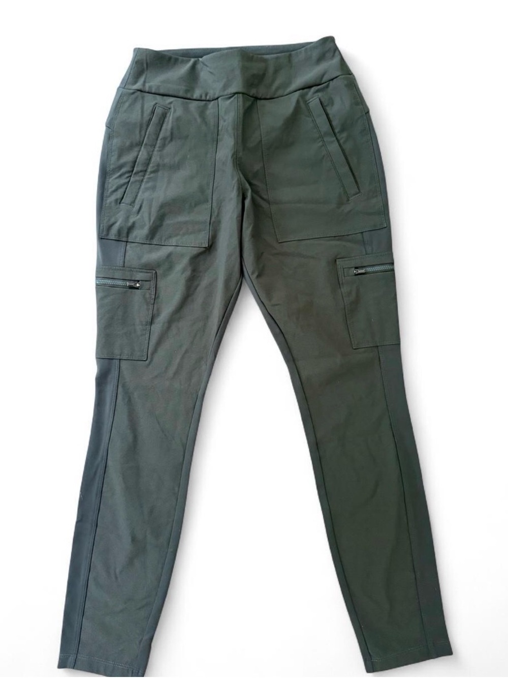 Athleta Olive Green Cargo Joggers with Zip Pockets